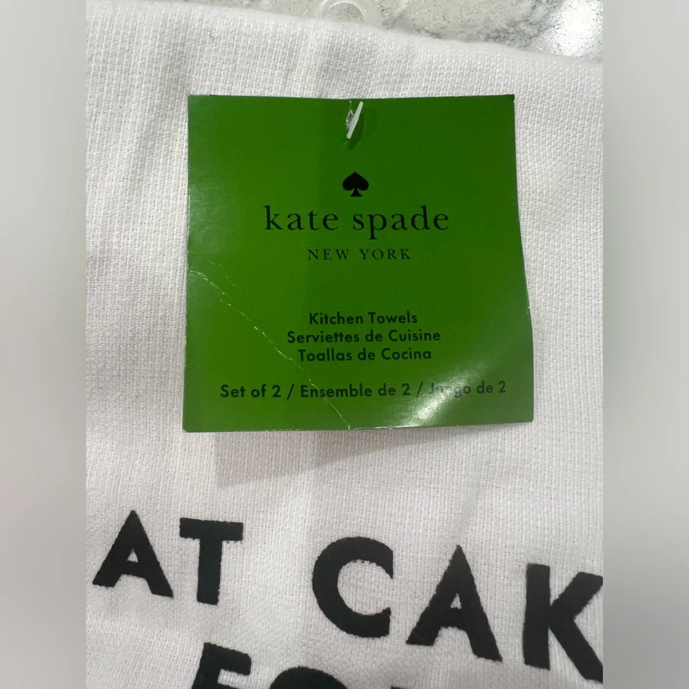 NWT Kate Spade “Eat Cake for Breakfast” Set of 2 Kitchen Towels